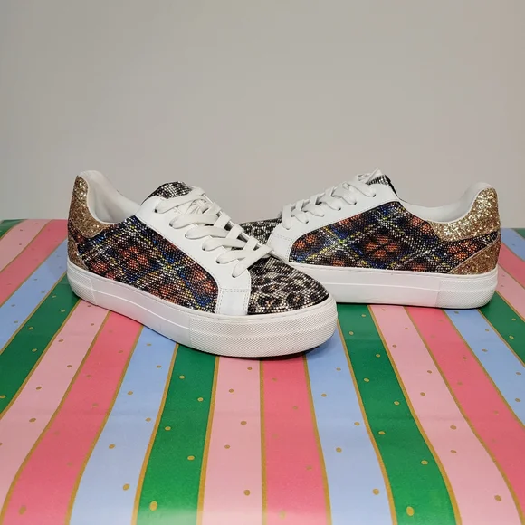 BETSEY JOHNSON Sneakers with Gold and Leopard Print - Picture 12 of 12